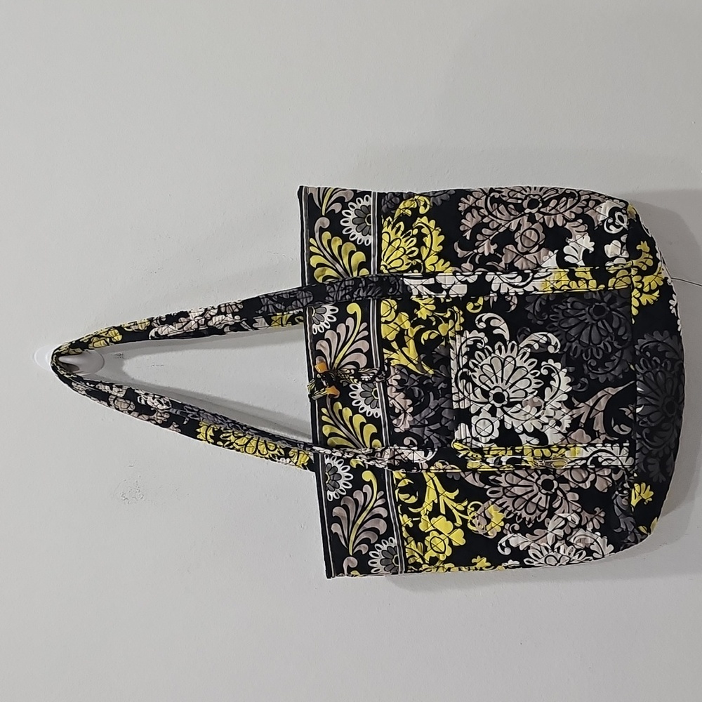 Vera Bradley Baroque Patterned Tote Handbag Yellow Black